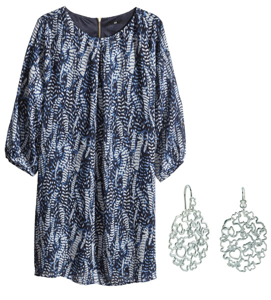 Платье H&M, серьги Tous Платье H&M, серьги Tous