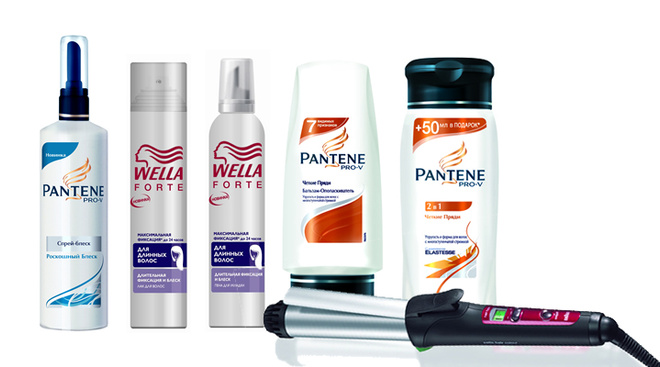 Спрей-блеск Pantene Pro-V из коллекции «Роскошный блеск»; Лак и пенка Wella Forte для длинных волос; Шампунь и бальзам-ополаскиватель Pantene pro-V из коллекции «Четкие пряди»; стайлер для завивки волос, Braun Satin Hair Color. Спрей-блеск Pantene Pro-V из коллекции «Роскошный блеск»; Лак и пенка Wella Forte для длинных волос; Шампунь и бальзам-ополаскиватель Pantene pro-V из коллекции «Четкие пряди»; стайлер для завивки волос, Braun Satin Hair Color.