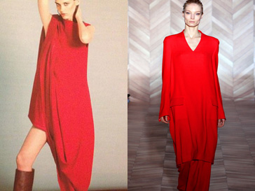 Слева - платье Maison Martin Margiela для H&M; справа - костюм из коллекции Maison Martin Margiela сезона осень-зима 2012/13 Слева - платье Maison Martin Margiela для H&M; справа - костюм из коллекции Maison Martin Margiela сезона осень-зима 2012/13