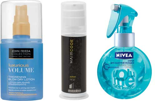 Лосьон - спрей для придания объема Thickening Blow Dry Lotion, John Frieda, Легкий гель для укладки Splash, Subrina Professional Лосьон - спрей для придания объема Thickening Blow Dry Lotion, John Frieda, Легкий гель для укладки Splash, Subrina Professional