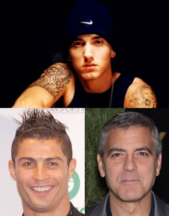 Эминем (Eminem), Криштиану Роналдо (Crishtiano Ronaldo), Джордж Клуни (George Clooney)