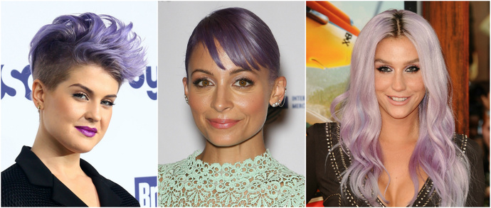 Знаменитости с фиолетовыми волосами