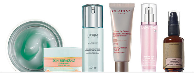 L’Oréal Paris Гель-крем «ТриоАктив Увлажнение и свежесть»; Méthode Jeanne Piaubert Крем Skin Breakfast; Dior Эмульсия HydraLife Close-Up; Clarins Крем с тоном HydraQuench; Lancôme Гель Hydra Zen Neurocalm; Fresh Line Сыворотка Hera Phenomenon.