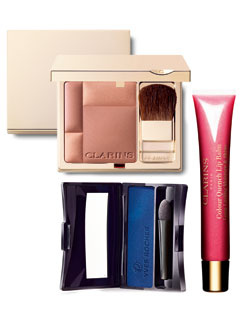 Румяна и блеск для губ Clarins; Тени для век Yves Rocher Clarins, Yves Rocher