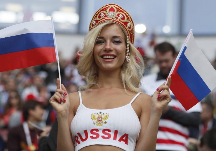 Наталья Немчинова, замеченная на стадионе «Лужники» во время одного из матч...