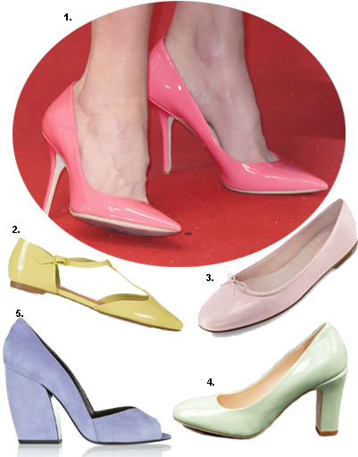 1. Николь Кидман; 2. балетки Topshop; 3. балетки Bloch; 4. туфли Carlo Pazolini; 5. туфли Pierre Hardy