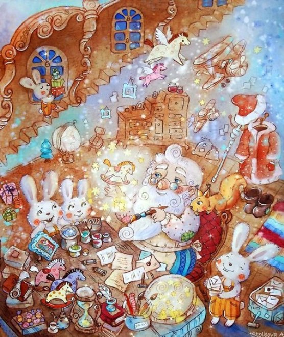Новогодние рисунки Анастасия Столбова: рисунки