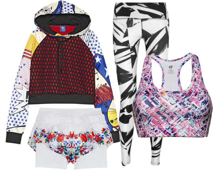 Выбор ELLE: толстовка Adidas by Rita Ora, шорты Adidas by Stella McCartney, легинсы Nike, бра-топ H&M