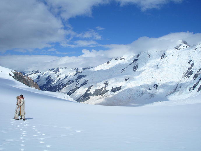 Вершина ледника в Новой Зеландии