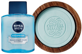 Увлажняющий лосьон после бритья Nivea Men; Мыло для бритья Eucalyptus, Caswell-Massey