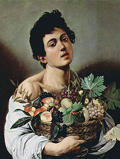 Караваджо "Мальчик с корзиной фруктов", 1593. Выставка Караваджо