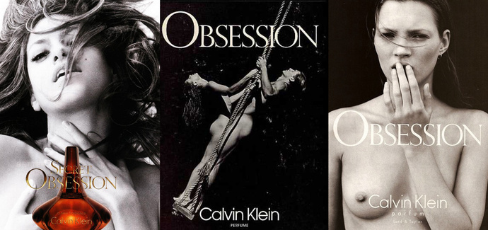 Рекламные принты аромата Calvin Klein Obsession