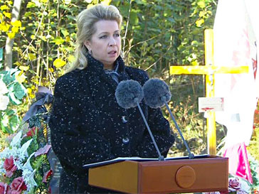 Светлана Медведева на траурном митинге под Смоленском Светлана Медведева, Качиньский, авиакатастрофа под Смоленском