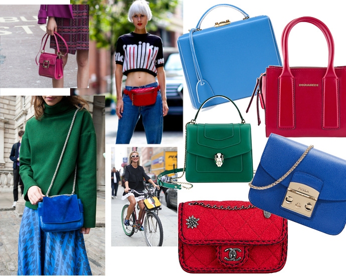 Модные аксессуары весна лето 2015 Цветная сумка