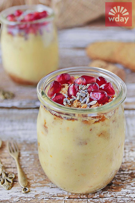 Curd с ароматом Tonka и гранатом Рецепты из яиц