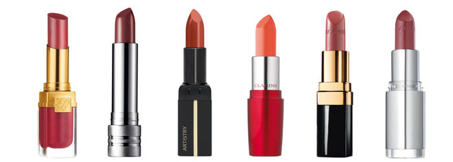1. Твердый блеск Pure Color от Estēe Lauder 2. Cтойкая помада High Impact Lip Colour SPF 15 от Clinique. 3. Губная помада с солнцезащитным фильтром SPF 15 от Artistry. 4. Губная помада Rouge Appeal от Clarins. 5. Губная помада Joli Rouge от Clarins. 6. Губная помада Joli Rouge Perfect Shine Sheer Lipstick, Clarins. 1. Твердый блеск Pure Color от Estēe Lauder 2. Cтойкая помада High Impact Lip Colour SPF 15 от Clinique. 3. Губная помада с солнцезащитным фильтром SPF 15 от Artistry. 4. Губная помада Rouge Appeal от Clarins. 5. Губная помада Joli Rouge от Clarins. 6. Губная помада Joli Rouge Perfect Shine Sheer Lipstick, Clarins.