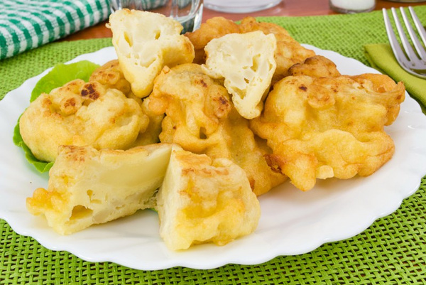 Рецепт цветной капусты в кляре Рецепт цветной капусты в кляре
