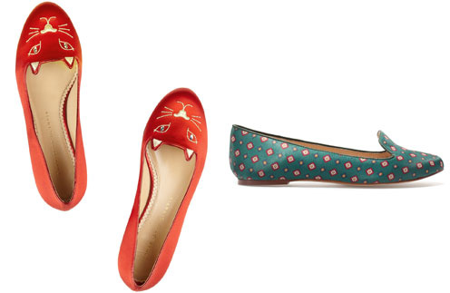 Слиперы Charlotte Olympia., слиперы Zara Слиперы Charlotte Olympia., слиперы Zara