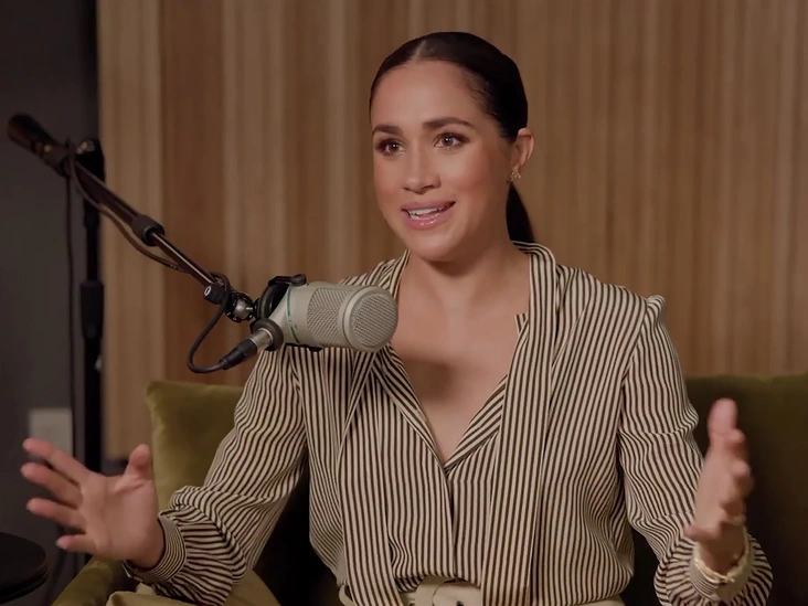 Герцогиня Меган во время записи подкаста Archetypes