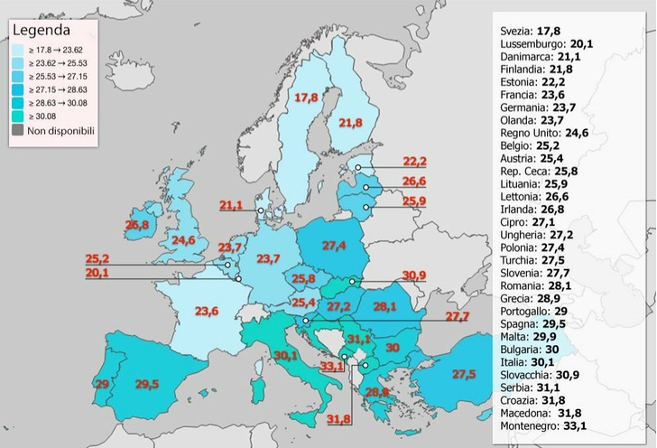 Карта: в какой стране Европы в каком возрасте дети съезжают от родителей