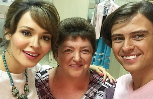 Прохор Шаляпин с Анной Клашниковой и мамой на съемках «Пусть говорят»