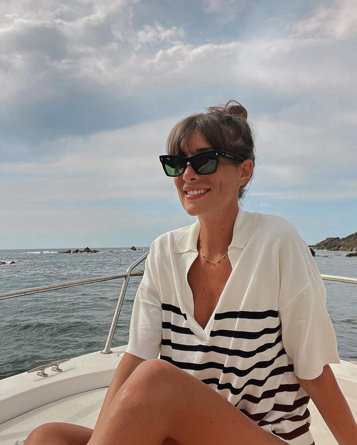 Так по-французски: Жюли Феррери в полосатом поло Massimo Dutti