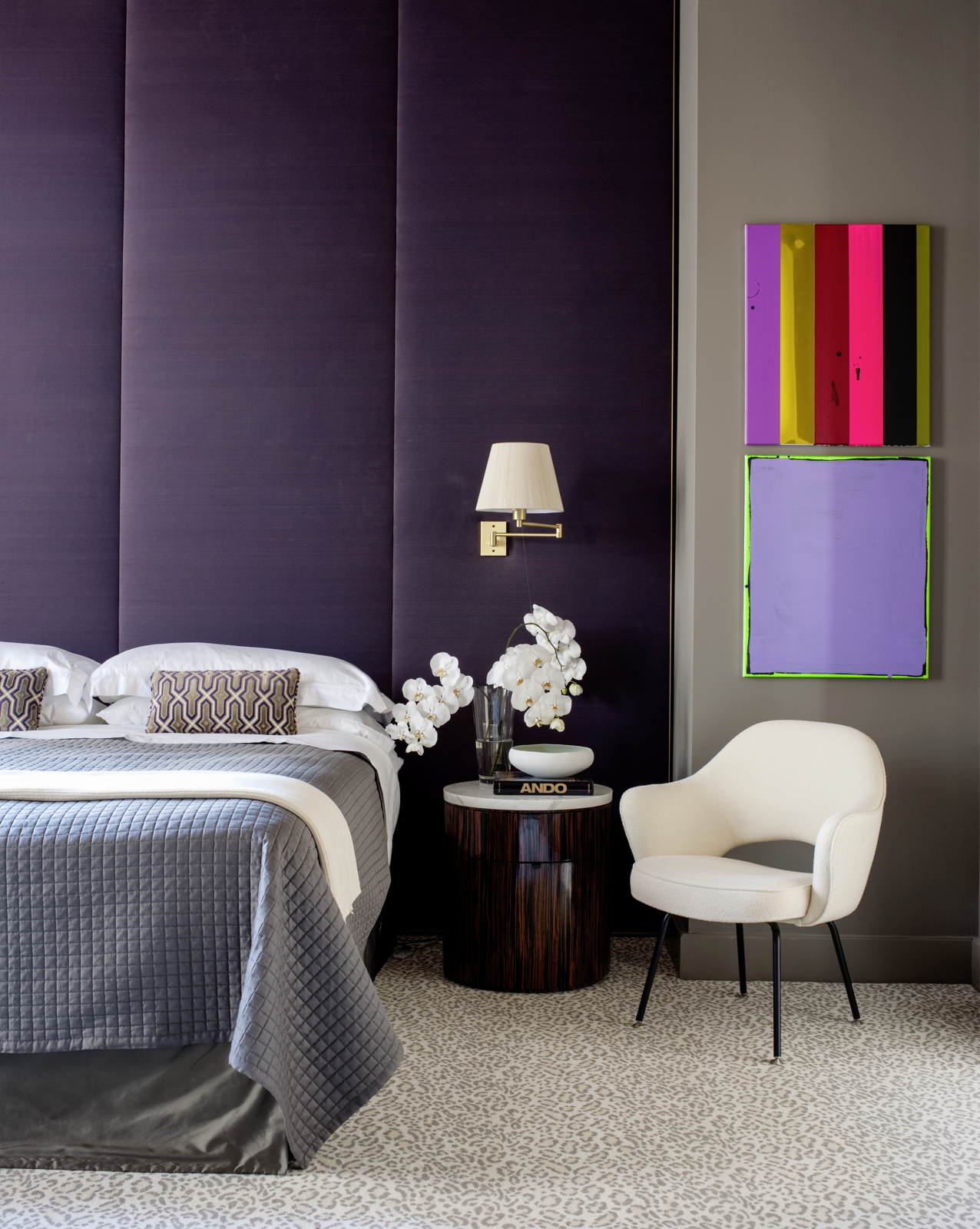 Мягкие стеновые панели фиолетовые