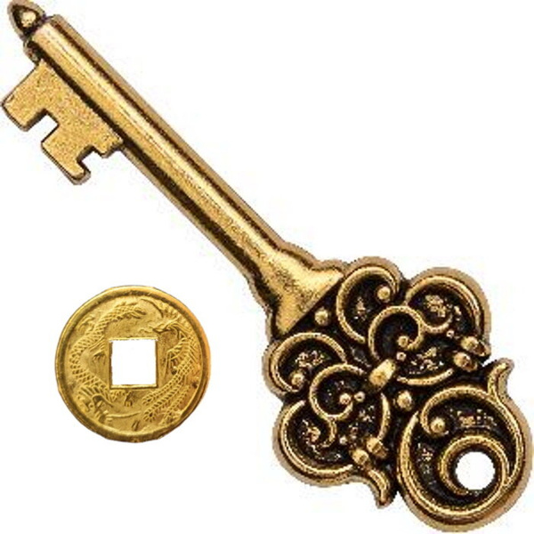Кошельковый амулет «Ключ удачи» + монета «Денежный талисман»