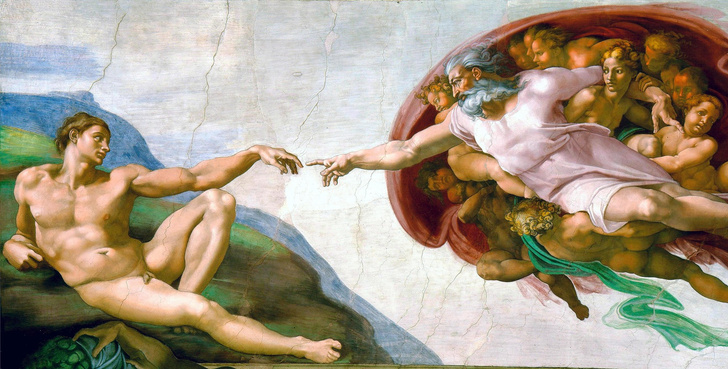 «Сотворение Адама», Микеланджело Буонарроти