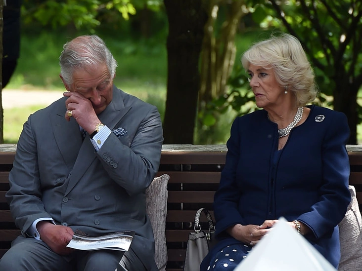 Принц Чарльз и герцогиня Камилла во время службы в честь британских жертв терроризма за рубежом, Национальный мемориальный дендрарий, Стаффордшир, 17 мая 2018