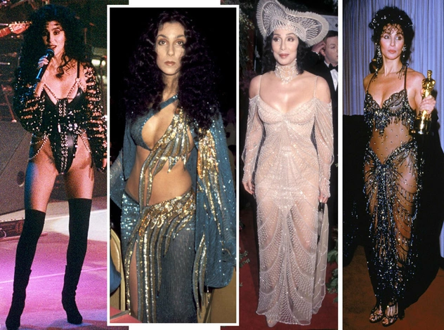 Королева «голых» платьев: самые эпатажные наряды Шер, которые вошли в историю