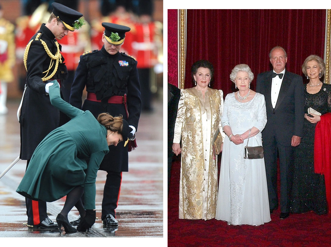 Застрявший каблук и порванная сумка: 10 самых громких конфузов королевских особ в неудобных нарядах | marieclaire.ru