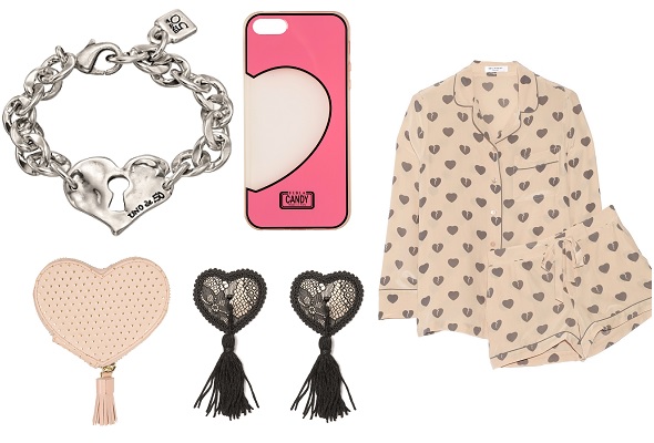 Браслет UNO de 50, Чехол для IPhone FURLA, Пижама Equipment, Кошелек Bershka, Наклейки на соски с кисточкой Intimissimi | Источник: Архив пресс-служб
