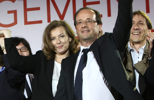 Валери Триервейлер и Франсуа Олланд