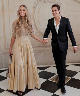 Яблоко от яблони: супермодель Эль Макферсон с сыном на показе Dior