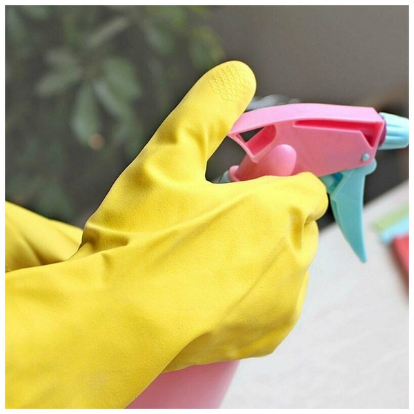 Резиновые перчатки из латекса хозяйственные для уборки 1 пара L