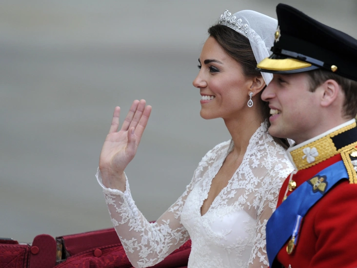 Кейт Миддлтон и принц Уильям в день своей свадьбы, 29 апреля 2011