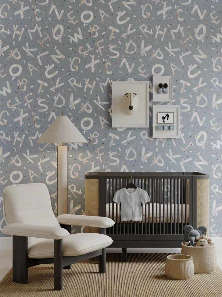 Обои Alphabet, Yana Svetlova Wallcoverings, www.yanasvetlova.com | Источник: Yana Svetlova Wallcoverings