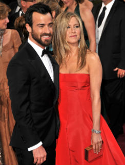 Джастин Теру и Дженнифер Энистон на церемонии "Оскар"