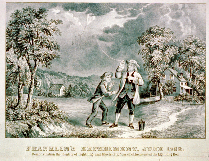 Загадка Франклина: что не так с иллюстрациями опыта по «добыче электричества» из тучи?