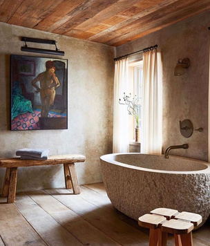 Раковины и ванны из камня в интерьере: 50+ примеров