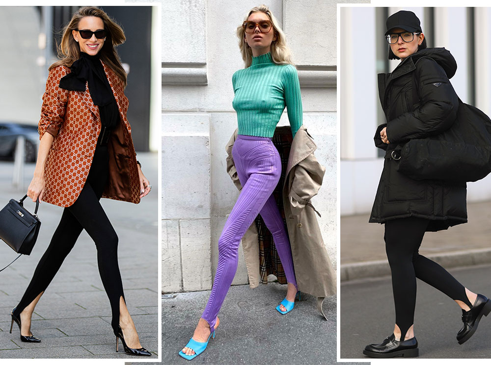 В офис и на свидание: почему леггинсы со штрипками — самый удобный тренд года | marieclaire.ru