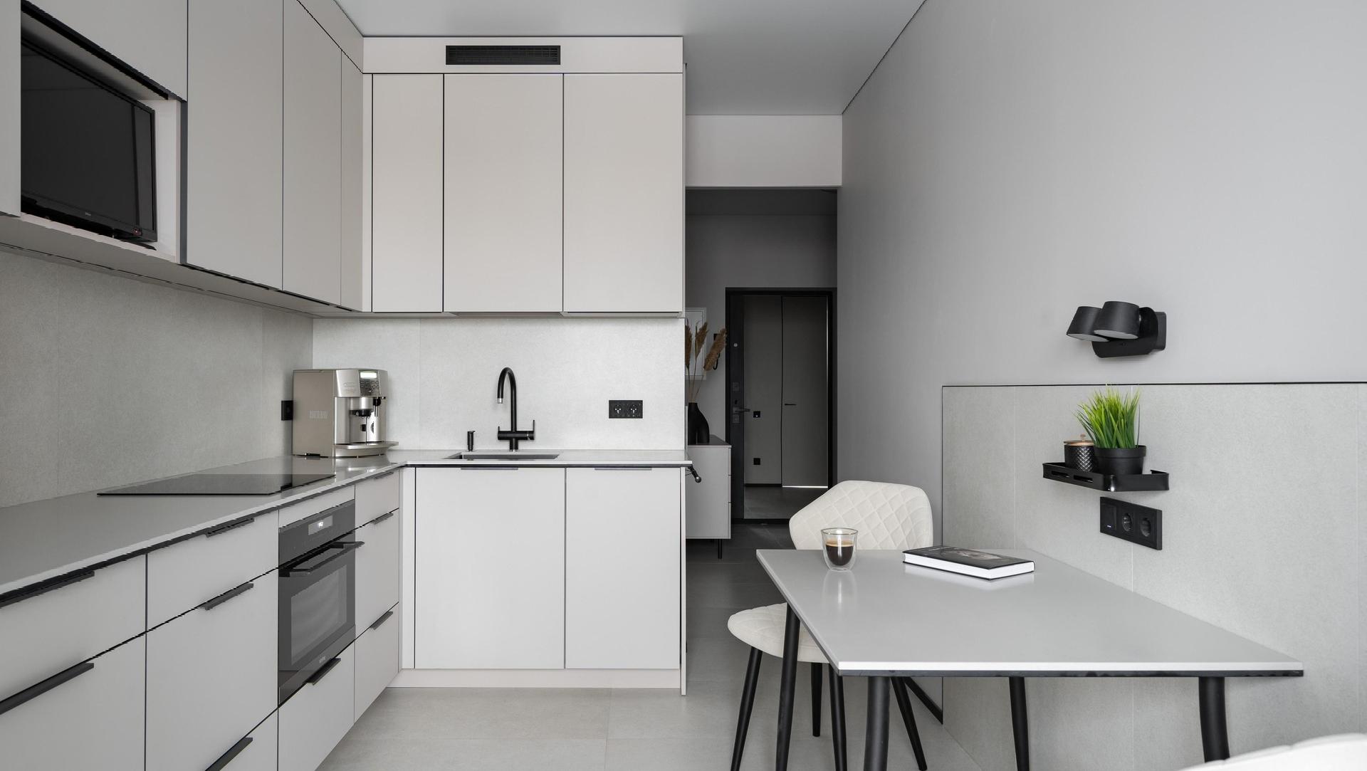 Дизайн кухни без верхних шкафов: фото примеры, особенности планировки: идеи угловых и линейных