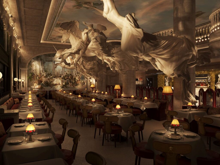 Новый ресторан по проекту Мартина Брудницки — со скульптурами Дэмиена Херста, фресками и античными бюстами!