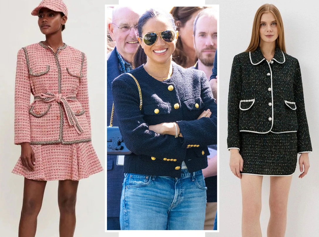 Эта вещь будет в моде всегда: с чем носить твидовые жакеты, как у Меган Маркл (и где их купить сейчас) | marieclaire.ru
