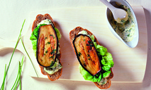 Бутерброд с жареным баклажаном