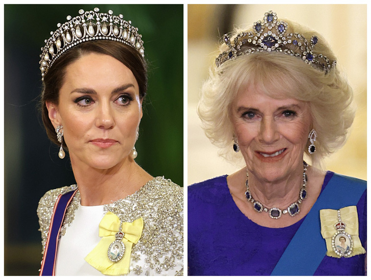 Подруги или соперницы: одинаковые броши, которые носят королева Камилла и принцесса Кейт — и это очень мило