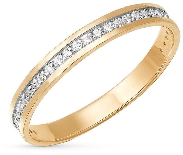 Обручальное кольцо из золота с фианитами ЯХОНТ Ювелирный