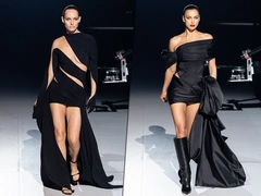 Супермодели Герцигова и Валлетта дали огня на шоу Mugler, но невозмутимая Шейк в корсете их затмила