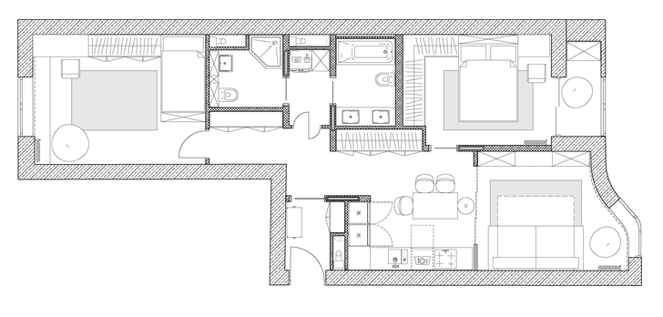 Уютная светлая квартира 76 м² для молодой семьи с ребенком